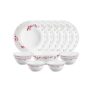 Larah by Borosil Verona Opalware Dinner Set, 13 Pieces, White