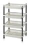 FABLE 4 Tyre Multipurpose Basket Stand Rack For Fruit And Vegetable(4 Racks, Black & White,Plastic)