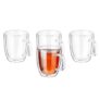 Amazon Brand – Solimo Borosilicate Glass Tea Cup, Double Wall, Extra-Wide, Heat-Resistant, Crystal-Clear, Ideal for Tea, Coffee and Other Beverages (Set of 4, 350 Ml Each)