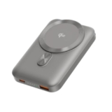 Ambrane [New & Faster] Qi2 & MagSafe Wireless 10000mAh Powerbank, Improved 15W Faster Wireless Charging, 22.5W Wired Output, Qi2 Certified, Fast Charging, 22.5W Output, for iPhone (Snap 2, Titanium)