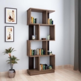 Nilkamal Checkers Neo 4 Tier Engineered Wood Open Book Shelf|1 Year Warranty |Book Cabinet, Book Storage|for Living Room, Office, Library|Walnut