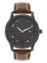 French Connection Avenir Gun Round Analog Watch with Brown Strap for Men – FCN00046G