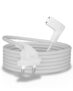 FEDUS 1.8 Meter 2-pin L-Shape Universal Replacement AC Power Cord Cable Wire for LED TV, Printer, Play Station, Laptop PC Notebook Computer, Tape Recorder, Camera White