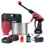 AGARO Marvel Cordless High Pressure Washer Gun, Premium Build Car Washer, 24V Rechargeable Battery (2 x 1500mAh), 110–240V, 10 Bar, Car, Bike & Home Cleaning, 6-in-1 Adjustable Nozzle, 5M Hose Pipe