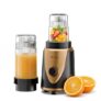 Lifelong Nutri Blender with 2 Jars (400ml & 800ml), 400W Motor, 3 Speed with Pulse, 4 SS Blades, Dual Lids(Sipper & Solid) | Compact Mixer, Juicer, & Grinder for Smoothie, Puree, Chutney (Black, Gold)