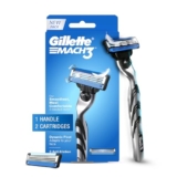 Gillette Mach 3 (Handle + 2 Cartridges) Shaving Razor For Men | Most Comfortable Shave | 3D Blade Technology That Adjusts To Your Face | Metal Handle For Superior Grip
