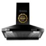 INALSA Pyramid Shape Wall Mount Kitchen Chimney 60 cm|1100 m³/hr Powerful Suction|58 dB Low Noise|Filterless Chimney|Push Button Control|Black Powder Coated Finish|5 Years Motor Warranty|Ekon 60BKFL