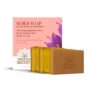 INDIAN SECRETS Kojic Acid & Saffron Detan Scrub Soap | Skin Brightening & Tan Removal Bathing Soap for Men & Women | Kojic Soap – Dark Spots, Pigmentation | Turmeric & Niacinamide (Pack of 3)