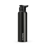 LONGWAY Rush 1 LTR Stainless Steel Water Bottle | Leak-Proof & Rust-Free Design | Perfect for School, Office, Home, Gym, Travel & Ideal for Men, Women & Kids (1000 ml, Black)