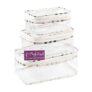 PrettyKrafts Plastic Rectangular Box Vanity, Travel Toiletry Bag (3 Pieces Set, Standard, 22 cm x 15 cm x 7 cm)