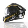 TVS Racing Hurricane Series Full Face Dual Visor Helmet for Men | Premium Bike Helmets with ABS Shell, UV Paint | Quick Release System | Aerodynamic Design | ECE, DOT & ISI Certified (Yellow/M)