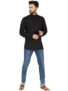Amazon Brand – Anarva Men’s Pure Cotton Solid Kurta Long Sleeves Band Collar Casual Shirt (K017black_Black_Medium)
