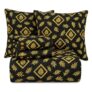BSB HOME 220 TC 5 Piece Bedding Set with 1 Pc Bedsheet, 2 Pc Quilted Cushion with Zip, 2 Pc Pillow Covers – Heavy Glace Cotton Colour- Floral Black and Beige (90X 100 Inches)