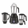 Preethi Galaxy Plus Mixer Grinder for Kitchen – 4 Jars 750 Watt Mixie (3 Stainless steel Jars+1 Super Extractor Juicer Jar), Flexi lids, Vega W5 motor, Black (MG-250)