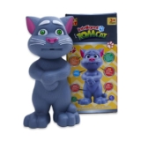 S E Talking Toy Cat for Kids – Intelligent Interactive Pet with Touch Features, Voice Recording & Playback, Music, Stories | Funny Musical Gift Toy (Grey, 3xAA Battery)