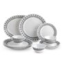 CELLO Damask Imperial Plus Series Opalware Dinner Set of 19 Pieces For Family of 6 | Bone-Ash Free & Leadfree Opal Glass Microwave & Dishwasher Safe Crockery Plates & Bowls Set For Daily Use & Gifting
