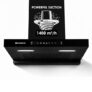 Wonderchef Ruby Sleek 60cm Chimney| Powerful Suction of 1400m3/hr| Auto Clean Function| Oil Collector| Low Noise| Black