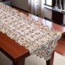 E – Ezra Floral Embroidered Polyester Organza Premium Dining Table Runner (16×72 inches) for 6-Seater – Gold Brown
