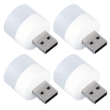 Stewit Plug-in Mini USB LED Night Light – Flexible Ambient Portable Bulb for Car, Indoor, Outdoor, Reading, Sleep (4 pcs, White, Pack of 1)