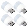 Stewit Plug-in Mini USB LED Night Light – Flexible Ambient Portable Bulb for Car, Indoor, Outdoor, Reading, Sleep (4 pcs, White, Pack of 1)