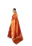 Panzora Women’s Tissue Silk Jacquard Weaving Orange Saree With Unstitched Blouse Piece