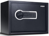 Speedy 34 Litres | Digital Locker for Home and Office with 2-way Access | Password and Emergency Key | Safe locker for home with digital keypad and LED light | 34 Litres (Black)