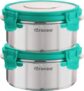 Floraware Stainless Steel Insulated Airtight Leak-Proof Lunch Box Unbreakable Lid, Snacks Tiffin for Kids, Light Weight, Easy Clean for Office, School, Picnic & Travelling, Set 2, 500 ml Sea Green