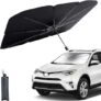 TEKCOOL Alloy Steel Car Sunshade Windshield Cover, Umbrella Windshield Sunshade for Car Front Window Sun Protection & Heat Insulation Foldable Sun Shade Full Cover Sunshade for Most Vehicles, Black