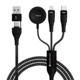 Sevenaire for Apple Watch Charger, 100W 3-in-2 USB C Cable, for Phone,Laptop, iWatch charger cable, Multi Charging Cable,Travel Essentials,Compatible for iWatch,iPhone, Samsung,& more [Jetblk]