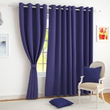 Story@Home 100% True Blackout Long Door Curtains 9 Feet Set of 1 | Plain Design | Room Darkening Curtain | Thermal Insulated Curtains for Living Room, Bedroom | (116 x 275 cm, Violet)