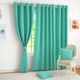 Story@Home 100% True Blackout Long Door Curtains 9 Feet Long Set of 1 | Plain Design | Room Darkening Curtain | Thermal Insulated Curtains for Living Room, Bedroom | (116 x 275 cm, Mint Green)