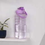 Clazkit 2L Motivational Water Bottle with Time Marker Transparent, Leak-Proof, and Break-Proof Office, School, College,Travel Bottle BPA-Free Sport Bottle Purple| Plastic