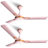 LONGWAY Wave P2 1200 mm/48 inch 400 RPM Ultra High Speed 3 Blade Star Rated Anti-Dust Decorative Ceiling Fan 2 Years Warranty (Rusty Pink, Pack of 2)