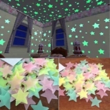 God & God’s 3D Glow in The Dark Wall Stickers – Removable Fluorescent Stars with Big Moon Luminous Wallpaper for Bedroom & Home Decoration