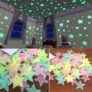 God & God’s 3D Glow in The Dark Wall Stickers – Removable Fluorescent Stars with Big Moon Luminous Wallpaper for Bedroom & Home Decoration