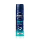 NIVEA Men Fresh Ocean Deodorant Spray, 150ml | 48 H Active Odour Protection | Fresh Long Lasting Deo for men | Fights Odour causing bacteria | Aqua and Sandalwood | 150ml