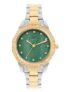 French Connection Mop Green Round Dial with Gold Two Tone Stainless Steel Metal Strap Watch – for Womens FCU9NTM