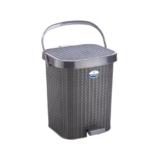 Joyo Knit Plastic Pedal Dustbin Trash Can Garbage Waste Bin with Lid for Home Kitchen Office Bathroom & Washroom – 10 Liters (Grey)