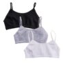 ADIRA | Teenager’s Padded Bra | Teen Bras with Flat Padding for Coverage | Gives Confidence At School | Beginners Bra with Comfortable Strecthy Cotton | Pack of 3 | Black, Grey & White | M