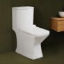 Hindware Italian Collection Prima One-piece EWC for Bathroom | S-220 Trap | Made of Ceramic | 10-year Warranty | Wash Down Flushing | Water Saving Feature | Soft Close Seat Cover