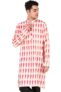 Amazon Brand – Anarva Men’s Cotton Printed Kurta Long Sleeves Mandarin Neck Knee Length Shirt (K112red_Red_Medium)