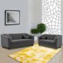 FURNY Dorano 5 Seater Fabric 3+2 Premium Sofa Set for Living Room (Grey)
