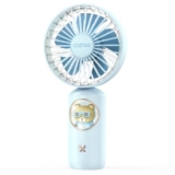 CostarMatter 2026 New Mini Portable Fan Powerful Brushless Motor Handheld Fan with Creative Light, 3-Speeds, Lightweight, USB Rechargeable Fan for Child Use in Indoor and Outdoor, Blue