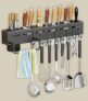 Deejay Kitchen Shelf Wall Mount Knife Holder,Towel Hanger, Spatula Ladle Hanging Hooks, Cutlery Holder Storage Rack High Grade Metal Multi-Purpose (44 x 4.5 x 8cm)