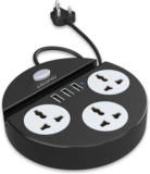 DEGNO Power Plate 2500W with USB Charger & Mobile Holder 3AC Socket + 3USB Ports 6  Socket Extension Boards(Multicolor, 2 m, With USB Port)