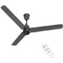 Polycab Wizzy Plus 1200mm 5-Star BLDC, Remote Ceiling fan for Living Room| 55% Energy Saving, 100% Copper, High Air Delivery, Free Installation | 3+1 yr Warranty【Matt Black】