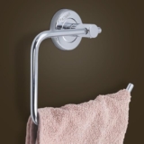 Pathavi Stainless Steel Towel Holder for Bathroom | Wash Basin | Towel Hanger | Napkin Holder for Wash Basin | Towel Ring| Bathroom Accessories (C-Shape, Chrome Finish, Pack of 2)