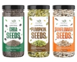 GreenFinity Healthy Seeds Combo Pack- Pumpkin-150g, Sunflower-150g, Chia Seeds-175g | Rich in Fiber, Omega and Nutrients | Gluten Free Seeds for Weight Management, Snacks, Smoothies, Baking and Salads
