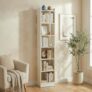 Green Soul Alba 7 Shelves Engineered Wood Book Shelf | Multipurpose Wooden Bookshelf for Home, Bedroom, Living Room, Study Room, Kids Room | Organizer | Storage | 3 Year Warranty (Frosty White)