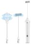 Yelogash Rechargeable Electric Milk Frother and Mixer, Frother Coffee Maker, 3-Speed Beater, Stand-up Design, 2 Styles Stainless Steel Whisk for Cream, Cappuccino, Latte, Egg
